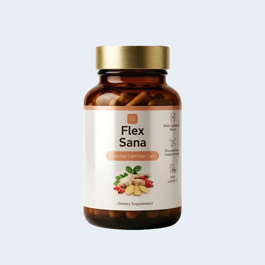 Flex Sana – Braunglasdose mit goldenem Deckel