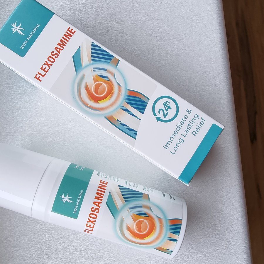 Flexosamine Gel – weiße Pumpflasche mit türkiser Schachtel