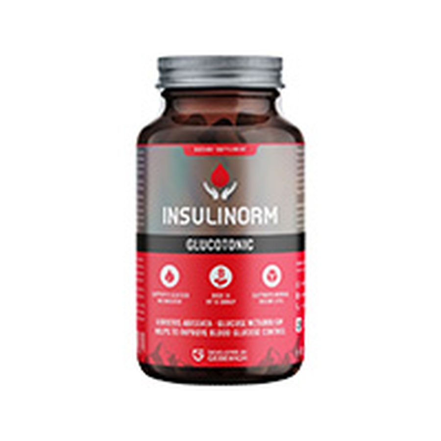 Insulinorm – Braunglasdose mit rotem Etikett