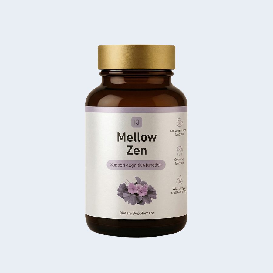 Mellow Zen – Braunglasdose mit goldenem Deckel