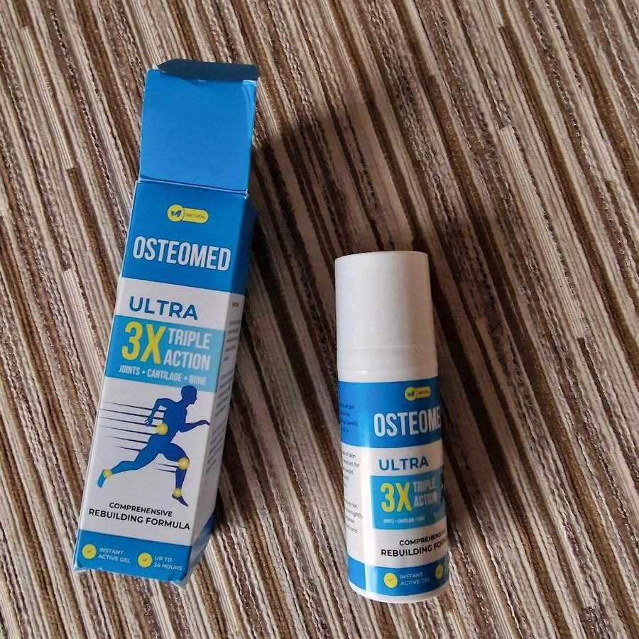 Osteomed – weiße Airless-Pumpflasche mit Massagegel