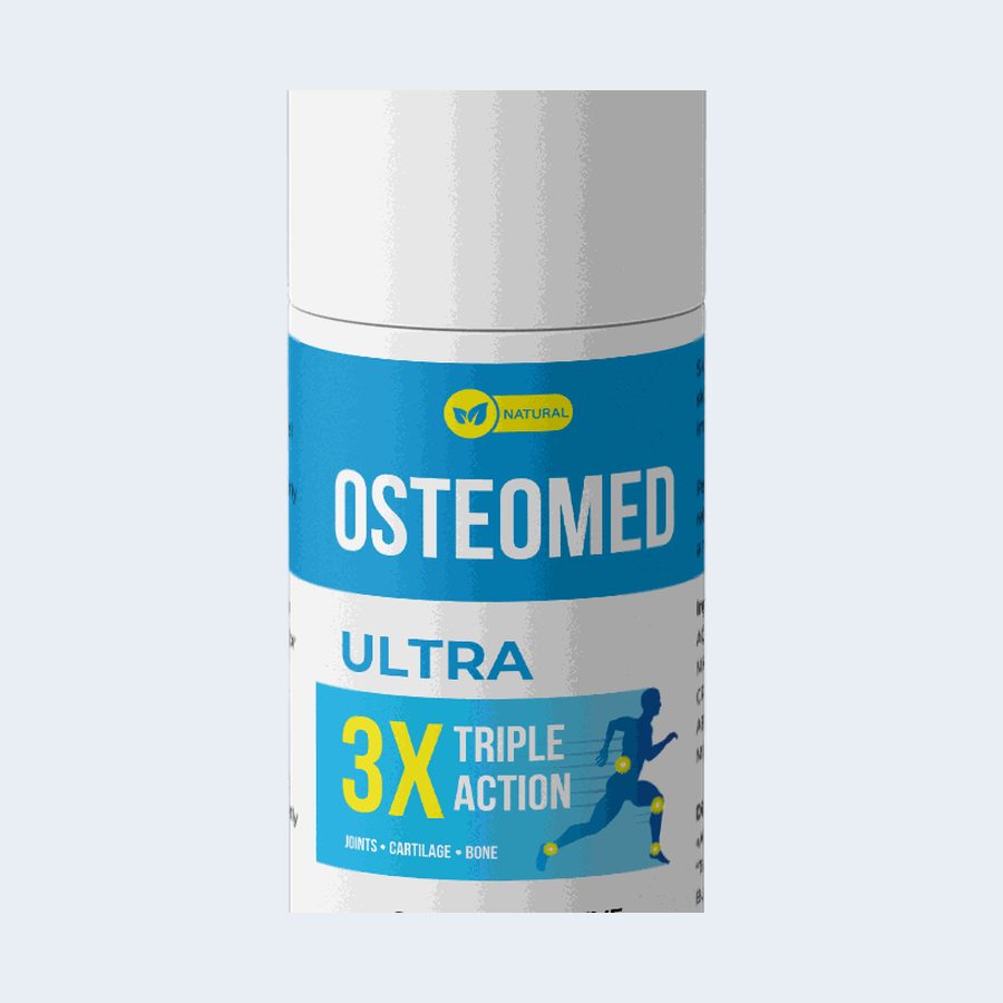 Osteomed – weiße Airless-Pumpflasche mit Massagegel